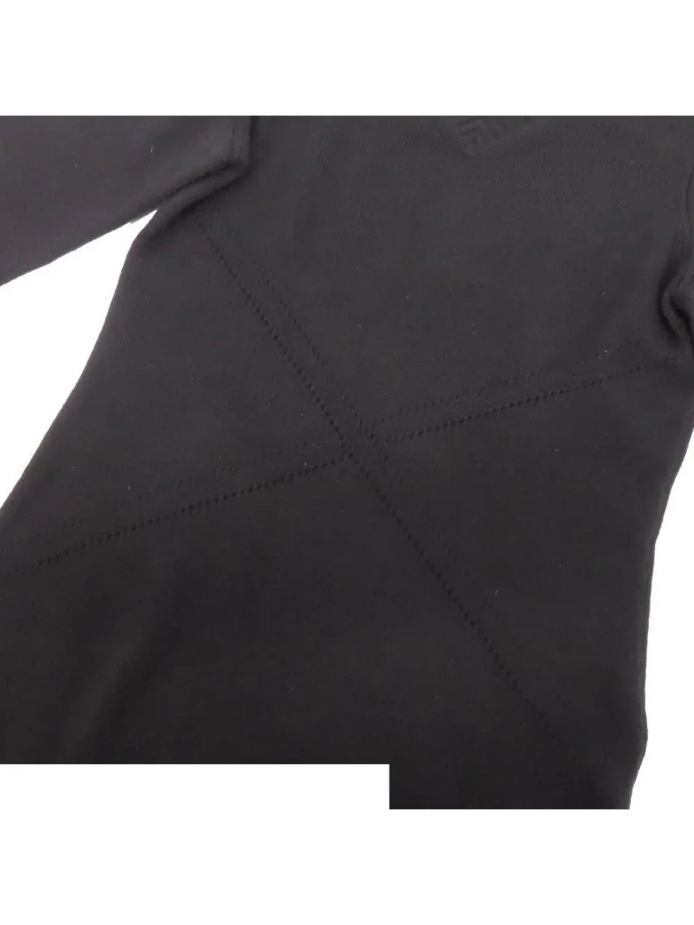 Chanel Knit Dress Black Cashmere Three Quarter Sleeve CC Logo Coco Buttons 36